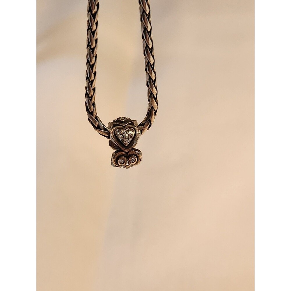 Brighton Corazon Spacer Bead Charm Silver Plated with Crystal Accents